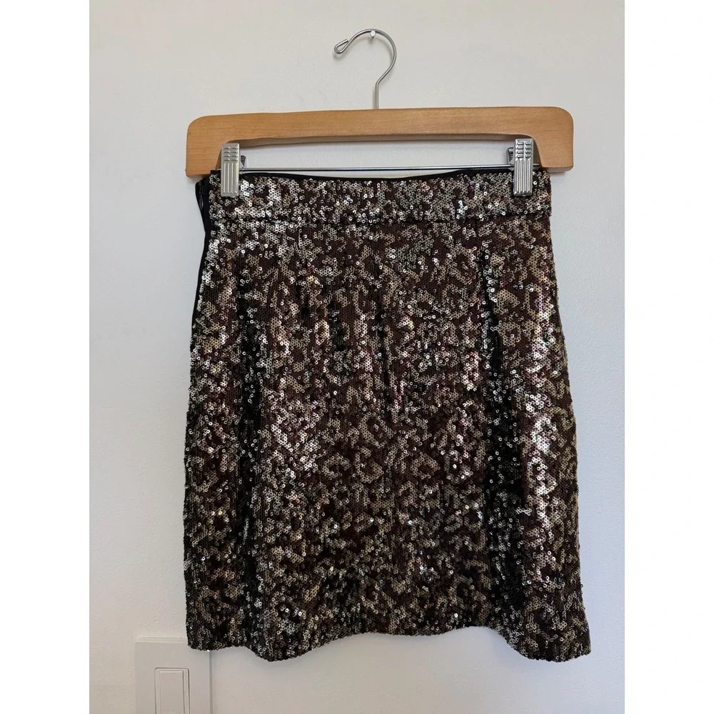 Zara TRF Sequin Cheetah Leopard Mini Skirt – Women's XS – NWOT